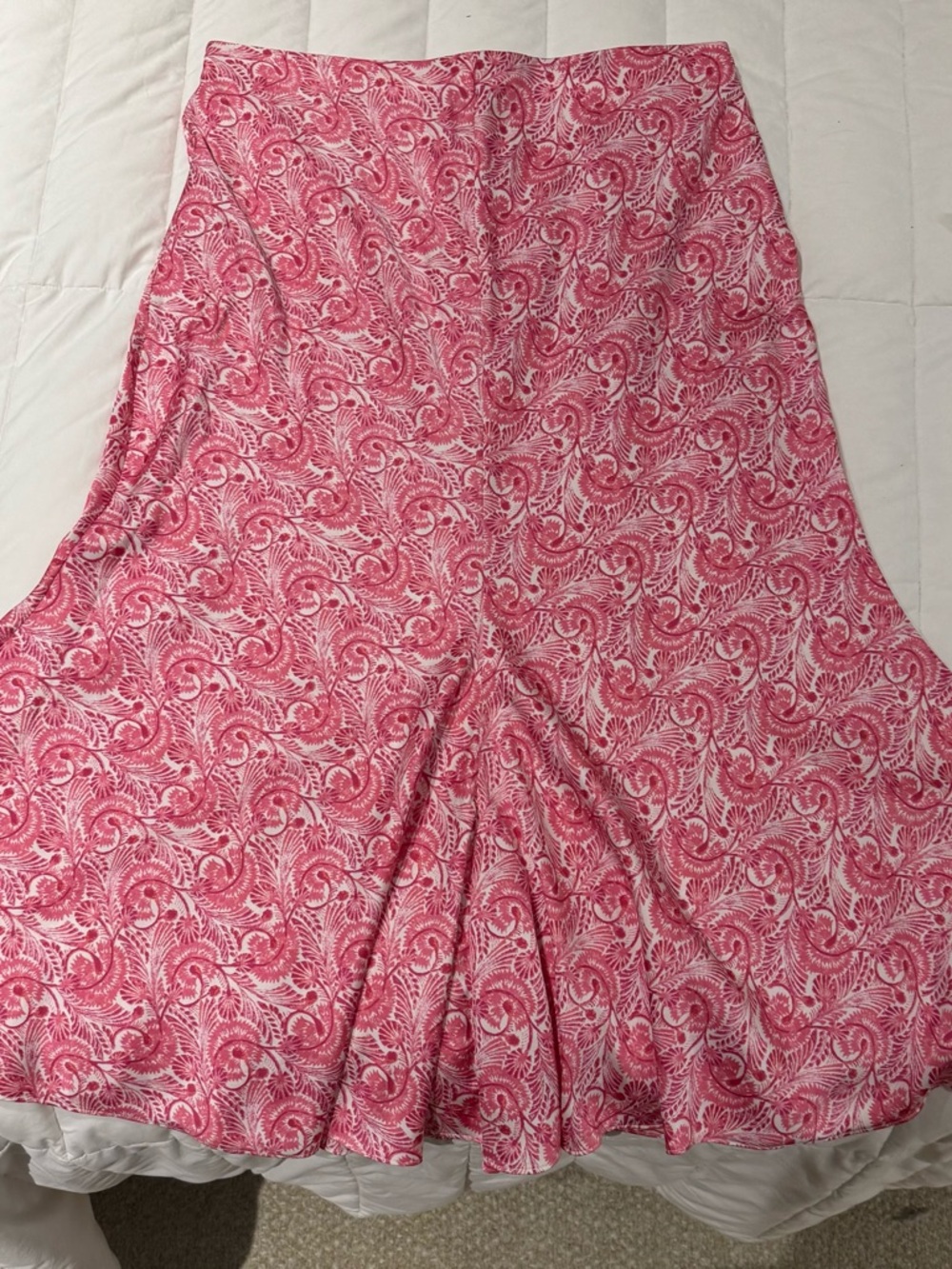 J. Crew Pink Paisley A-Line Skirt